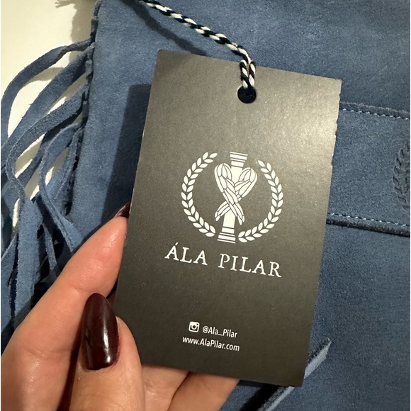 ALA PILAR BAG - BEAUTIFUL SUEDE BLUE - BRAND NEW - Picture 1 of 5